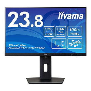 �y���������ziiyama XUB2497HSN-B2 �t���f�B�X�v���C 23.8�^/ 1920×1080/ HDMI�ADisplayPort�AUSB Type-C�f���o�́F���d/ �u���b�N/ �X�s�[�J�[�F����/ IPS����/ ���~/ ��]/ LAN�|�[�g����y�݌ɖڈ�:������