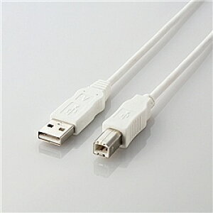 ELECOM USB2-ECO50WH EU RoHS�w�ߏ��� USB2.0�P�[�u�� AB�^�C�v/ 5.0m(�z���C�g)�y�݌ɖڈ�:�����񂹁z| �p�\�R�����Ӌ@�� USB �P�[�u�� �v�����^ TypeA TypeB