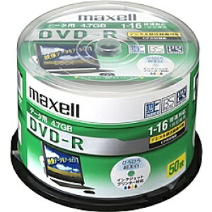 Maxell DRD47WPD.50SP �f�[�^�pDVD-R 4.7GB 16�{�� CPRM�Ή� �C���N�W�F�b�g�v�����^�[�Ή� (50���X�s���h��)�y�݌ɖڈ�:�͏��z