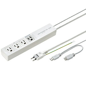 【送料無料】サンワサプライ TAP-RE34U-5 パソコン連動タップ(USB感知式・3P・4個口・5m)【在庫目安:お取り寄せ】