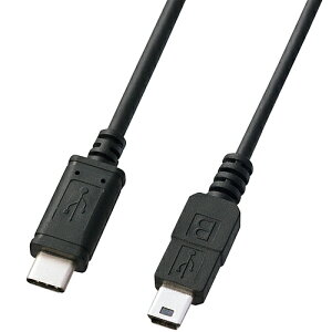 サンワサプライ KU-CMB10 USB2.0 Type C-miniBケーブル(1m・ブラック)【在庫目安:お取り寄せ】| パソコン周辺機器 USB ケーブル 充電 タブレット スマートフォン