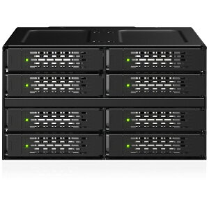 �y���������zMB508V5P-B ICY DOCK 8 x U.2/ U.3 SSD���ڗp �����[�o�u���P�[�X 2 x 5.25�C���`�x�C�T�C�Y�y�݌ɖڈ�:�����񂹁z