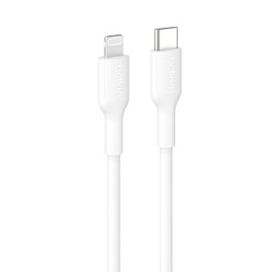 belkin CAA021fq1MWH BoostCharge USB-C to Lightning �P�[�u�� 1M �z���C�g�y�݌ɖڈ�:�����񂹁z