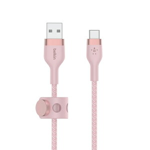 belkin CAB010bt1MPK BoostCharge PRO Flex USB-A to USB-C �P�[�u�� �s���N 1m�y�݌ɖڈ�:�����񂹁z| �p�\�R�����Ӌ@�� USB�P�[�u�� USB-C�P�[�u�� USB A-C USB(A-C)