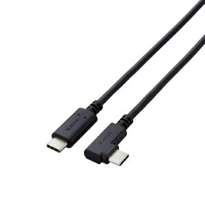 ELECOM U2C-CCLY05NBK USB2.0�P�[�u��/ C-C�^�C�v/ �F�ؕi/ USB Power Delivery�Ή�/ L���R�l�N�^/ ���炩/ 0.5m/ �u���b�N�y�݌ɖڈ�:�����񂹁z