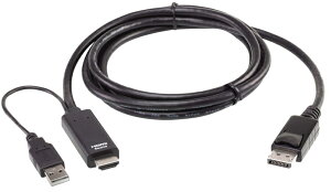 �y���������zATEN 2L-7D02HDP HDMI��DisplayPort�P�[�u���i4K60p�Ή��A1.8m�j�y�݌ɖڈ�:�����񂹁z