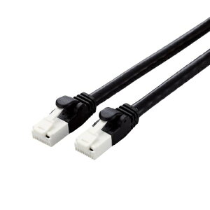 ELECOM LD-GPAT/BK1/RS LAN�P�[�u��/ CAT6A�Ή�/ EU RoHS�w�ߏ���/ �ܐ܂�h�~/ �ȈՃp�b�P�[�W�d�l/ 1.0m/ �u���b�N�y�݌ɖڈ�:�����񂹁z