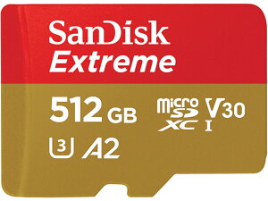 yzSDSQXAV-512G-JN3MD SanDisk Extreme microSDXC UHS-IJ[h 512GBy݌ɖڈ:񂹁z