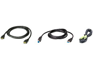 �y���������zATEN 2L-7D02UHX3 HDMI KVM�P�[�u���L�b�g 1.8m 4K�Ή��y�݌ɖڈ�:�����񂹁z| �p�\�R�����Ӌ@�� KVM�P�[�u�� KVM �P�[�u�� PC �p�\�R��