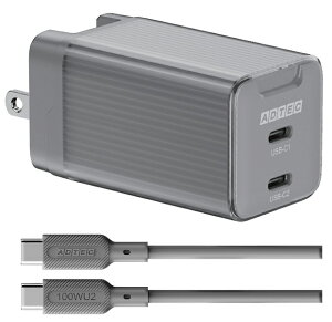 yzAhebN APD-V065C2-BK-SC10U2 PDΉ AC[d/ GaN/ 65W/ USB Type-C 2|[g/ ubNType-C to CP[uZbgy݌ɖڈ:񂹁z