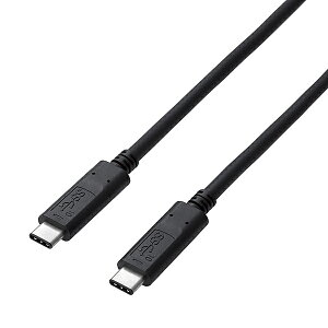 yzELECOM USB3-CCP05NBK USB3.1P[u/ Gen2/ C-C^Cv/ Fؕi/ USB Power DeliveryΉ/ 3Ao/ 0.5m/ ubNy݌ɖڈ:񂹁z