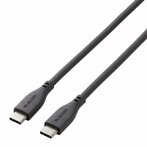 ELECOM MPA-CCSS20GY USB Type-C to USB Type-CP[u/ USB Power DeliveryΉ/ Ȃ߂炩/ 2.0m/ O[y݌ɖڈ:񂹁z