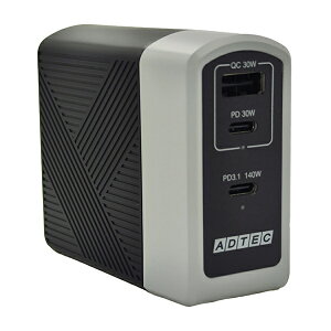 yzAhebN APD-A140AC2-BK Power Delivery 3.1Ή GaN AC[d/ 140W/ USB Type-C 2|[g Type-A 1|[g/ ubNy݌ɖڈ:񂹁z
