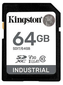 【送料無料】キングストン SDIT/64GB 64GB SDXC Industrial -40℃ to 85℃ C10 UHS-I U3 V30 A1 pSLC【在庫目安:お取り寄せ】