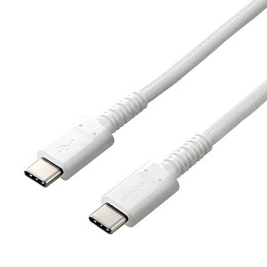 ELECOM MPA-CCS03PNWH �X�}�z�E�^�u���b�g�pUSB�P�[�u��/ USB(C-C)/ ���ϋv/ USB Power Delivery�Ή�/ �F�ؕi/ 0.3m/ �z���C�g�y�݌ɖڈ�:�����񂹁z