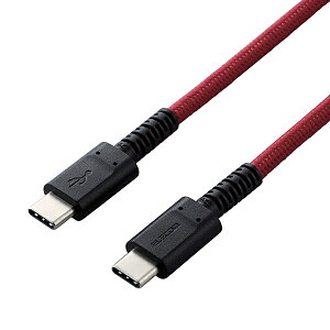 ELECOM MPA-CCS03PNRD �X�}�z�E�^�u���b�g�pUSB�P�[�u��/ USB(C-C)/ ���ϋv/ USB Power Delivery�Ή�/ �F�ؕi/ 0.3m/ ���b�h�y�݌ɖڈ�:�����񂹁z