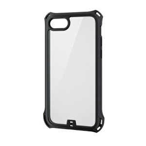 ELECOM PM-A22SZEROFCBK iPhone SE ��3����/ SE ��2����/ 8/ 7�p�n�C�u���b�h�P�[�X/ ZEROSHOCK/ �t���[���J���[/ �w�ʃN���A/ �u���b�N�y�݌ɖڈ�:�����񂹁z