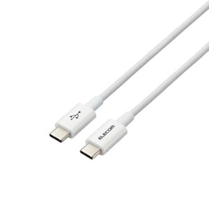 ELECOM MPA-CCYS12NWH USB Type-C to USB Type-C�P�[�u��/ USB Power Delivery�Ή�/ ���炩�ϋv/ 1.2m/ �z���C�g�y�݌ɖڈ�:�����񂹁z