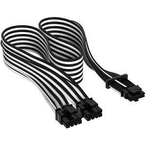yzRZA() CP-8920333 Premium Individually Sleeved 12+4pin PCIe Gen 5 Type-4 600W 12VHPWR Cable BlackWhitey݌ɖڈ:񂹁z
