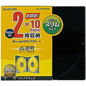 ELECOM CCD-JSCSW10CBK Blu-ray/ DVD/ CDXvP[X/ 2[/ 10pbN/ NAubNy݌ɖڈ:񂹁z