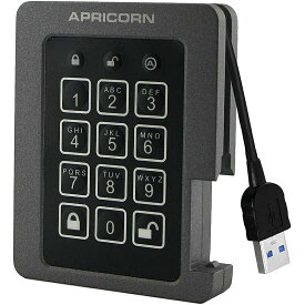 【送料無料】Apricorn ASSD-3PL256-240F USB3.0接続AES-XTS暗号化ポータブルSSD Aegis Padlock SSDシリーズ 240GB【在庫目安:お取り寄せ】