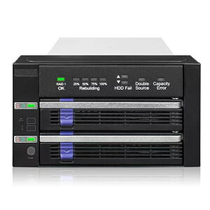 【送料無料】ICY DOCK MB901SPR-B R1 2.5/ 3.5インチ SATA HDD/ SSD搭載用RAIDユニット 2 x 5.25インチベイサイズ RAID 1 & JBODモード対応【在庫目安:お取り寄せ】