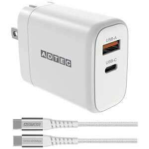yzAhebN APD-V065AC-wC20U2-WH Power DeliveryΉ GaN AC[d/ 65W/ USB Type-A 1|[g/ Type-C 1|[g/ zCg  Type-C to CP[uZbgy݌ɖڈ:񂹁z