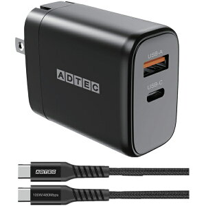 yzAhebN APD-V065AC-wC20U2-BK Power DeliveryΉ GaN AC[d/ 65W/ USB Type-A 1|[g/ Type-C 1|[g/ ubN  Type-C to CP[uZbgy݌ɖڈ:񂹁z