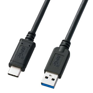 �T�����T�v���C KU31-CA05 USB3.1 Gen2 Type C-A�P�[�u���i�u���b�N�E0.5m�j�y�݌ɖڈ�:�����񂹁z