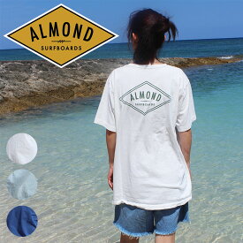 Almond Surf アーモンドサーフ DECADES メンズ レディース ホワイト オーパルグリーン ネイビー ロゴ プリント Tシャツ ショートスリーブT 海 サーフ ユニセックス かっこいい おしゃれ 人気 安い ブランド キャンプ カジュアル 夏 フェス アウトドア