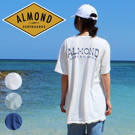Almond Surf アーモンドサーフ SWAMI'S PK メンズ レディース ホワイト オーパルグリーン ネイビー ロゴ プリント Tシャツ ショートスリーブT 海 サーフ ユニセックス かっこいい おしゃれ 人気 安い ブランド キャンプ カジュアル 夏 フェス アウトドア