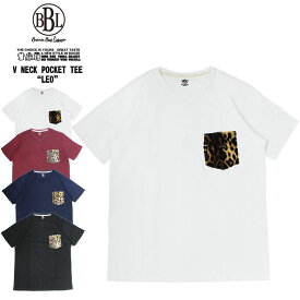 BROWN BAG LIQUOR ブラウンバッグリカー BBL レオパード 豹柄 アニマル ポケット Vネック メンズ 半袖 Tシャツ カットソー ブランド ストリート アメカジ 大きいサイズ M L XL XXL XXXL 通勤 通学 ビッグサイズ 春夏 おうちスタイル おうちファッション