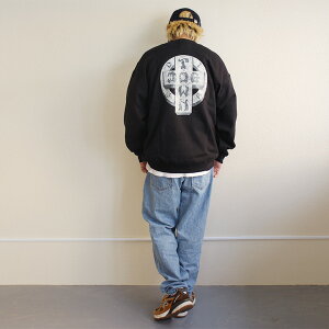 DOGTOWN �h�b�O�^�E�� CIRCLE STONE CREW SWEAT �N���[�l�b�N �X�E�F�b�g �u���b�N �v�����g �傫���T�C�Y �����Y ���� M L XL �傫�� 8oz ���N�� �f�U�C�� �v�����g ���������� ������� �l�C ���� �u��