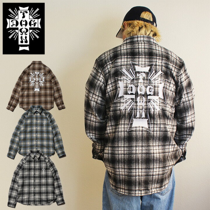 楽天市場】DOGTOWN ドッグタウン クロス ロゴ emb 長袖 シャツ 