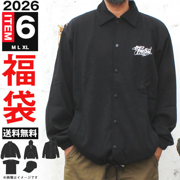 楽天市場 クーポン使用不可 福袋 メンズ 23 予約 送料無料 6点 セット ブランド ファッション おしゃれ かっこいい ストリート系 アメカジ 大きいサイズ M L Xl Xxl 2l 3l Ll Lll Pch ストリート系ルード