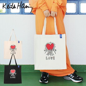 Keith Haring キースへリング マチ付き プリント キャンバス プリント トートバッグ エコバッグ ショッピングバッグ メンズ レディース 軽量 通学 おしゃれ 通勤 大容量 学生 かわいい 可愛い 黒 ブラック キースへリング キース 人気 ブランド 高校生 大人