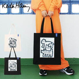 Keith Haring キースへリング マチ付き プリント キャンバス プリント トートバッグ エコバッグ ショッピングバッグ メンズ レディース 軽量 通学 おしゃれ 通勤 大容量 学生 かわいい 可愛い 黒 ブラック キースへリング キース 人気 ブランド 高校生 大人