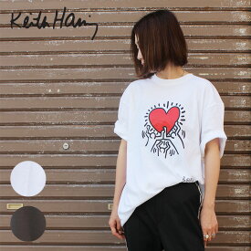 Keith Haring キースへリング Tシャツ プリント S/S TEE ハート アート メンズ レディース ユニセックス メンズ 軽量 通学 おしゃれ 通勤 大容量 学生 かわいい 可愛い 黒 ブラック ホワイト WHITE キースへリング キース 人気 ブランド 高校生 大人