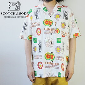 SCOTCH&SODA スコッチ&ソーダ プリントハワイアンシャツ 大きいサイズ トロピカル メンズ デザイン かっこいい おしゃれ 人気 安い ブランド ビッグサイズ 大人カジュアル ストリート 通勤 通学 重ね着
