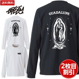 送料無料 EYEDY アイディー GUADALUPE MALIA マリア 大きいサイズ メンズ ロングtシャツ ロンt ブランド 大きいサイズ おしゃれ ストリート 綿 コットン 長袖Tシャツ M L XL XXL XXXL 3l プリント かっこいい 人気 安い アメカジ マリア ストリート系 通勤 通学