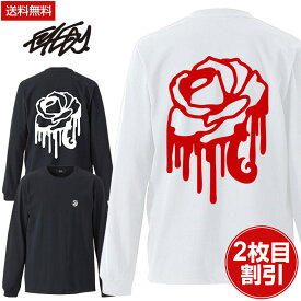 EYEDY アイディー 大きいサイズ メンズ ロングtシャツ ロンt ブランド 大きいサイズ M L XL XXL XXXL 3l おしゃれ ストリート 綿 コットン 長袖Tシャツ SAGROSE ダレ薔薇 長袖 3L ロンT 長袖Tシャツ デザイン プリント かっこいい 人気 安い ストリート系 アメカジ 夏物