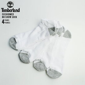 Timberland ティンバーランド Men's メンズ 4 Pair Pack Basic No Show Sock 4足セット ショート丈 アンクル丈 靴下 ストリート メンズ インポート ホワイト 白 ブランド 人気