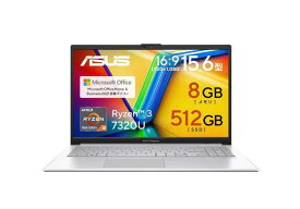 展示品　ASUS Vivobook Go ノートPC E1504FA-R385SIYAWS[15.6型 | FHD | Ryzen 3 7320U | 8GB | 512GB | Windows 11 | Office H&B | クールシルバー]