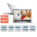 新品 Dell(デル) ノートパソコン DELL Inspiron 15 Ryzen 7 7730U・16GBメモリ・512GB SSD搭載　シルバー