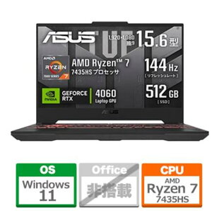 ViJiASUS Q[~Om[gp\R FA507NVR-R74R4060[15.6^ | FHD | Ryzen 7 7435HS | 16GB | 512GB | Windows 11 Home | JO[]