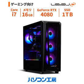 ポイント5倍 ゲーミングPC 新品 Core i7-14700KF/RTX 4080/16GB/1TB SSD/Windows 11 BTO レベルインフィニティ