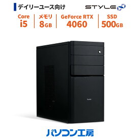 デスクトップパソコン 新品 Core i5-14400F/RTX 4060/8GB/500GB SSD/Windows 11 BTO