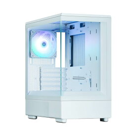 zalman P10 White フロントとサイドに強化ガラスパネルを採用した、ピラーレスデザインのミニタワー型PCケース ホワイト