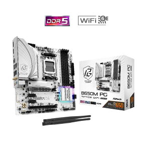 ASRock B650M PG Riptide WiFi White AMD B650`bvZbgMicroATX}U[{[h zCgf