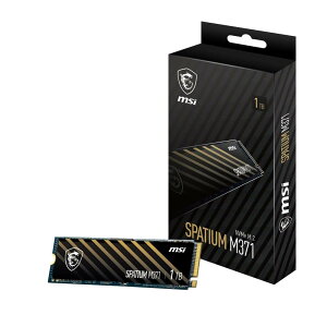 MSI SPATIUM M371 NVMe M.2 1TB 3D NANDtbV̗pBRXgptH[}XɗDꂽPCIe 3.0ΉNVMe M.2 SSD 1TB